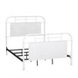Rosebery Kids Modern Twin Metal Bed in Antique White