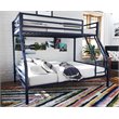 Rosebery Kids Metal Navy Blue Bunk Bed Twin over Full Industrial Space Saving Unassembled
