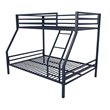 Rosebery Kids Metal Navy Blue Bunk Bed Twin over Full Industrial Space Saving Unassembled