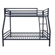 Rosebery Kids Metal Navy Blue Bunk Bed Twin over Full Industrial Space Saving Unassembled