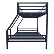 Rosebery Kids Metal Navy Blue Bunk Bed Twin over Full Industrial Space Saving Unassembled