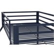 Rosebery Kids Metal Navy Blue Bunk Bed Twin over Full Industrial Space Saving Unassembled