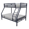 Rosebery Kids Metal Navy Blue Bunk Bed Twin over Full Industrial Space Saving Unassembled