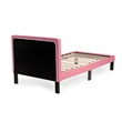 NewTitle: Faux Leather Pink Twin Bed Frame Diamond Tufted 40
