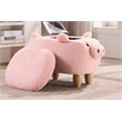 Rosebery Kids Kids Pig Fabric Storage Ottoman/Stool in Pink and Natural