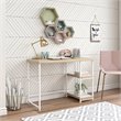 Transitional Desk with Reversible Shelves in Blonde Oak