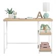 Transitional Desk with Reversible Shelves in Blonde Oak