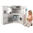 Rosebery Kids Ultimate Wooden Corner Play Kitchen with Lights and Sounds - White