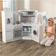 Rosebery Kids Ultimate Wooden Corner Play Kitchen with Lights and Sounds - White