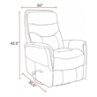 Rosebery Kids Leather Manual Swivel Glider Recliner in Ivory