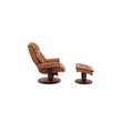 Rosebery Kids Leather Manual Reclining Swivel Chair and Ottoman in Brown