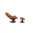 Rosebery Kids Leather Manual Reclining Swivel Chair and Ottoman in Brown