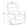 Rosebery Kids Polyester/PU Manual Swivel Glider Recliner in Truffle Brown
