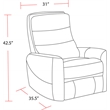 Rosebery Kids Polyester/PU Manual Swivel Glider Recliner in Oyster