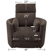Rosebery Kids Polyester Power Swivel Glider Recliner in Brown