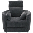 Rosebery Kids Polyester Fabric Power Swivel Glider Recliner in Black