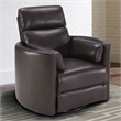 Rosebery Kids Leather Power Cordless Swivel Glider Recliner in Brown