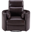 Rosebery Kids Leather Power Cordless Swivel Glider Recliner in Brown