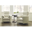 Rosebery Kids Leather Power Cordless Swivel Glider Recliner in Ivory