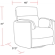 Rosebery Kids Leather Power Cordless Swivel Glider Recliner in Ivory