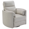 Rosebery Kids Leather Power Cordless Swivel Glider Recliner in Ivory