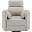 Rosebery Kids Leather Power Cordless Swivel Glider Recliner in Ivory