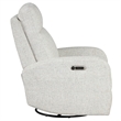 Rosebery Kids Fabric Power Swivel Glider Recliner in Cream Finish