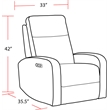 Rosebery Kids Fabric Power Swivel Glider Recliner in Cream Finish