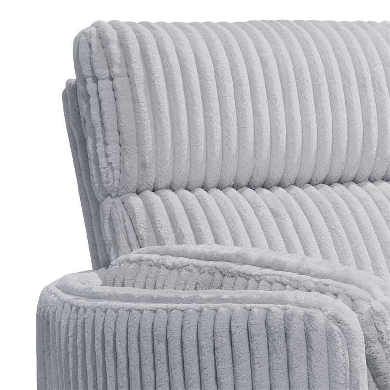 Rosebery Kids Modern Fabric Swivel Glider Recliner with USB Charger in Gray