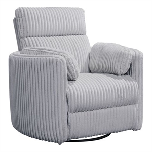 Rosebery Kids Modern Fabric Swivel Glider Recliner with USB Charger in Gray