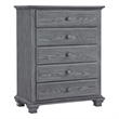 Rosebery Kids Set of 2 Graphite Gray 4 In 1 Convertible Crib & 5-Drawer Chest