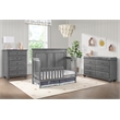 Rosebery Kids Set of 2 Graphite Gray 4 In 1 Convertible Crib & 5-Drawer Chest