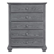 Rosebery Kids Set of 2 Graphite Gray 4 In 1 Convertible Crib & 5-Drawer Chest