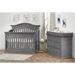 Rosebery Kids Set of 2 Graphite Gray 4 In 1 Convertible Crib & 5-Drawer Chest