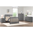 Rosebery Kids Set of 3 Gray 4 In 1 Convertible Crib & Chest & Nightstand