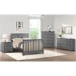 Rosebery Kids Set of 3 Gray 4 In 1 Convertible Crib & Chest & Nightstand
