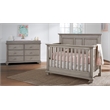 Rosebery Kids Set of 2 Stone Gray 4 In 1 Convertible Crib & 5-Drawer Chest