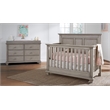 Rosebery Kids Set of 2 Stone Gray 4 In 1 Convertible Crib & 5-Drawer Chest
