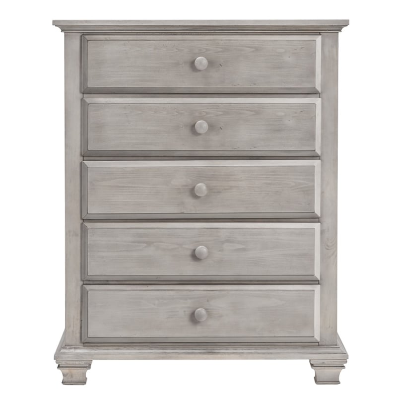 Rosebery Kids Set of 3 Stone Gray 4 In 1 Convertible Crib & Chest & Nightstand