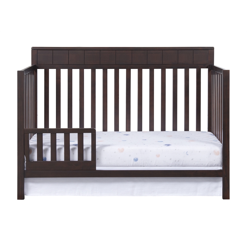 Rosebery Kids Set of 2 Espresso 4 In 1 Convertible Crib & Toddler White Mattress