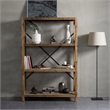 Burnham Home Designs Elinor 3-Shelf Wood Bookcase in Natural/Black