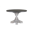 Burnham Home Wood Serrano Round Table - Whitewash & Dark Brown Finish