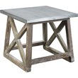 Burnham Home Wood Martin Side Table in Natural and Zinc Top Finish