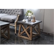Burnham Home Wood Martin Side Table in Natural and Zinc Top Finish