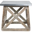 Burnham Home Wood Martin Side Table in Natural and Zinc Top Finish