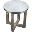 Burnham Home Wood Designs Round Accent Table in Natural Finish and Zinc Top