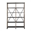 Vermonte Wood Bookshelf in White Wash and Black Finish