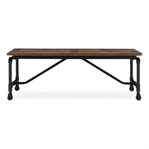 Burnham Home Wood Barrow Rectangular Wood Coffee Table Natural/Black