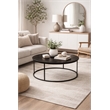 Boraam Robertson Round Metal Coffee Table - Dark Brown Finish