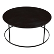 Boraam Robertson Round Metal Coffee Table - Dark Brown Finish